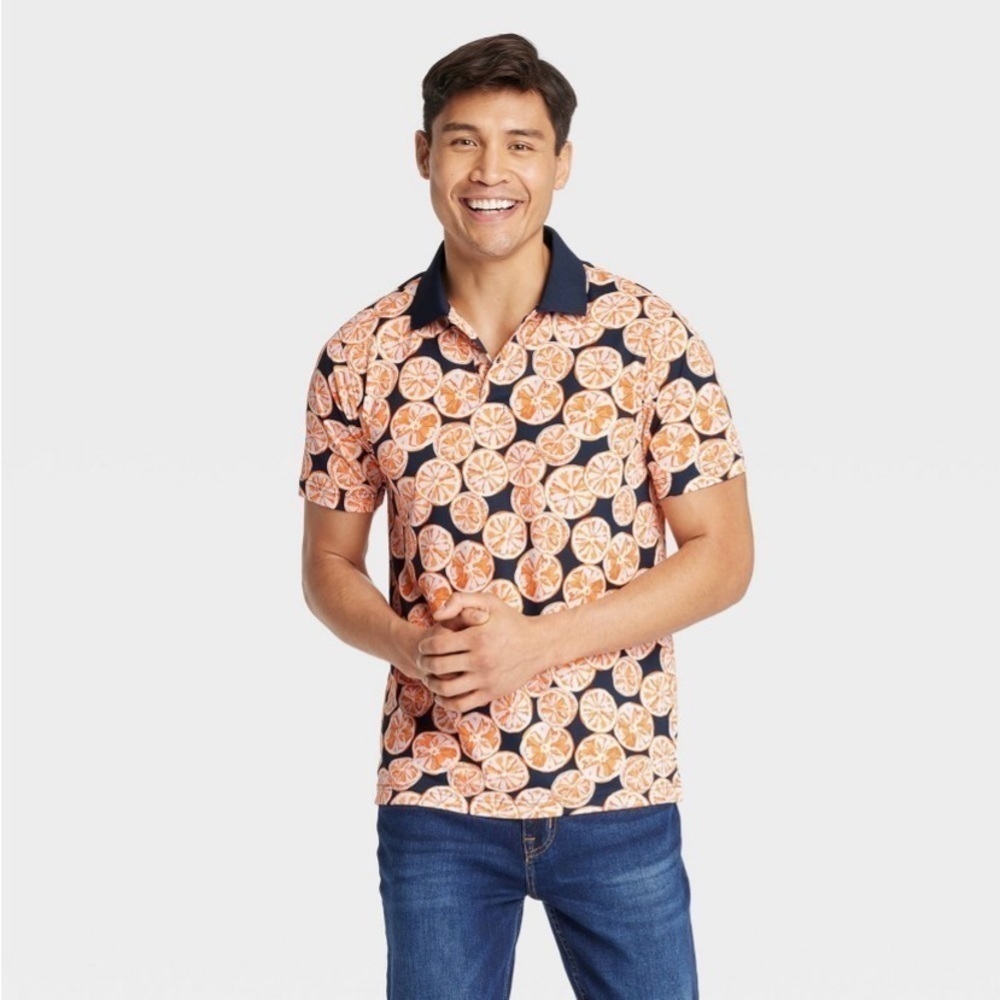 Men's Regular Fit Short Sleeve Performance
Polo Shirt - Goodfellow Navy Blue